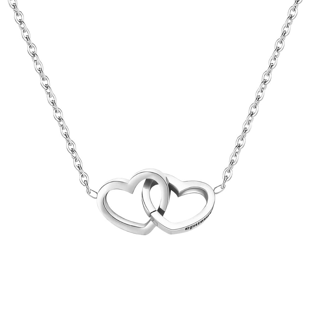 Ewige Rosenbox - Mit 14k Gravur-Doppelherzkette