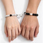 Magnetische Armbänder für Paare, 2er-Set, Naturstein-Perlenarmband, magnetisches Liebesarmband, Geschenk für Paare/Freund/Freundin