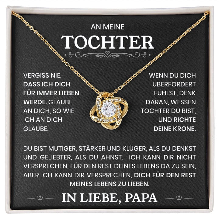 14k Weißgold Knoten Halskette - An meine Tochter von Papa