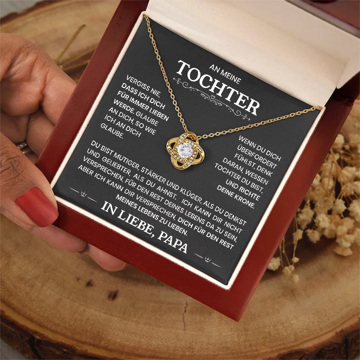 14k Weißgold Knoten Halskette - An meine Tochter von Papa