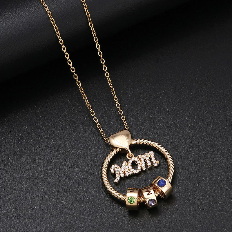 S925 Sterling Silber - Mama Liebeskette mit Beads