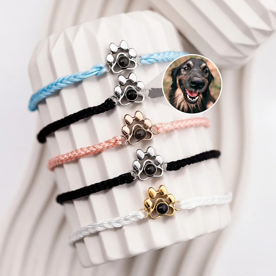 Personalisiertes Pfoten Armband mit Foto
