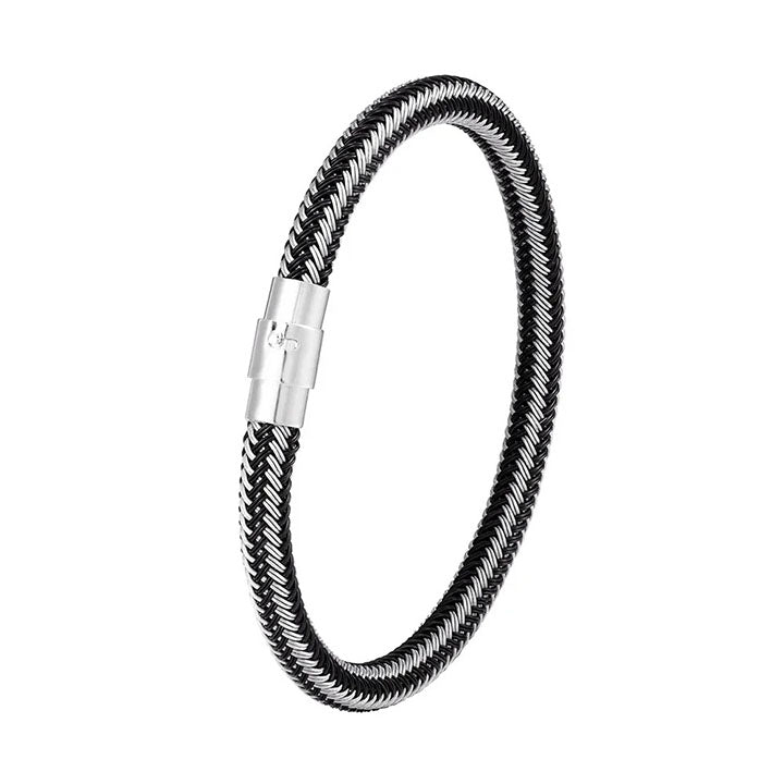 Geflochtenes Edelstahl-Armband - "An meinen Mann"