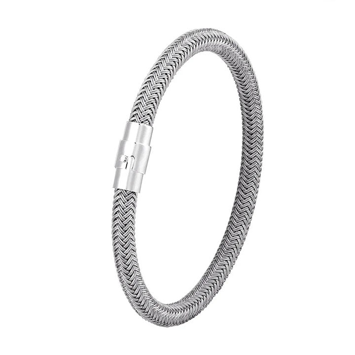 Geflochtenes Edelstahl-Armband - "An meinen Mann"