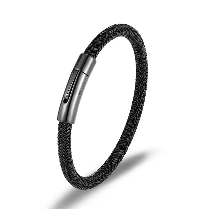 Geflochtenes Edelstahl-Armband - "An meinen Mann"