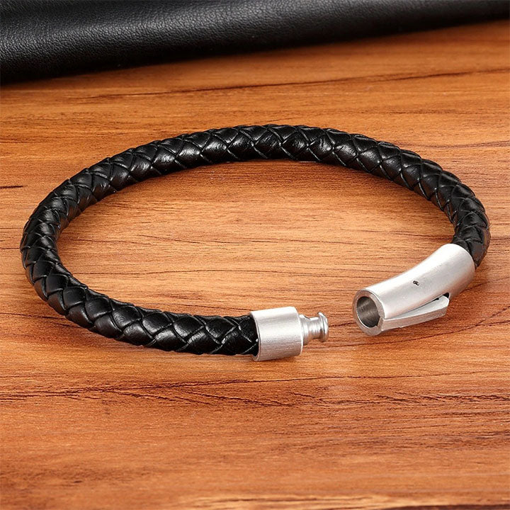 Geflochtenes Edelstahl-Armband - "An meinen Mann"