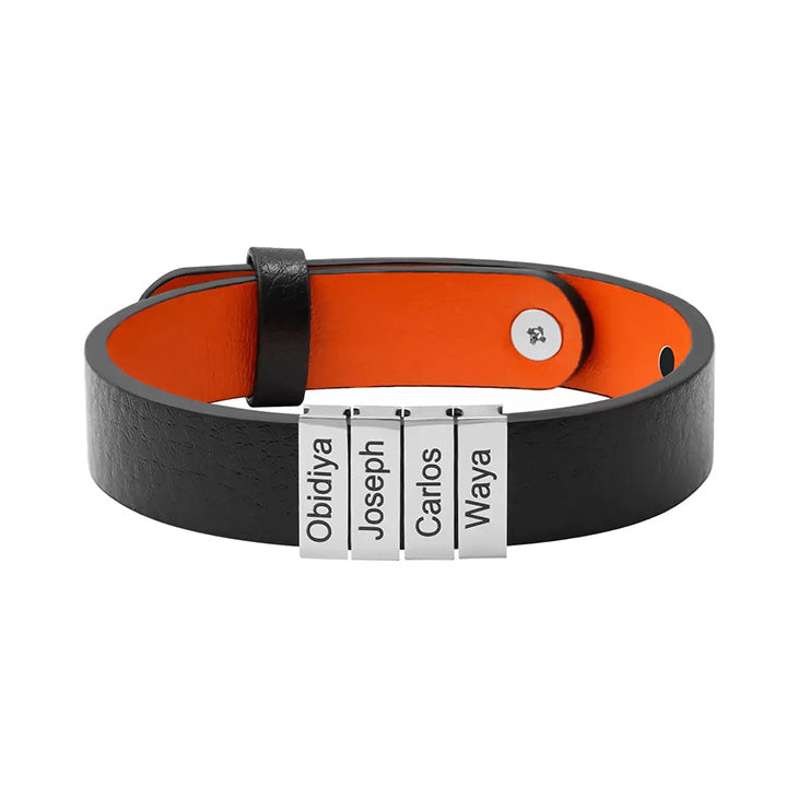 Lederamband mit Namenbeads - An meinen Mann