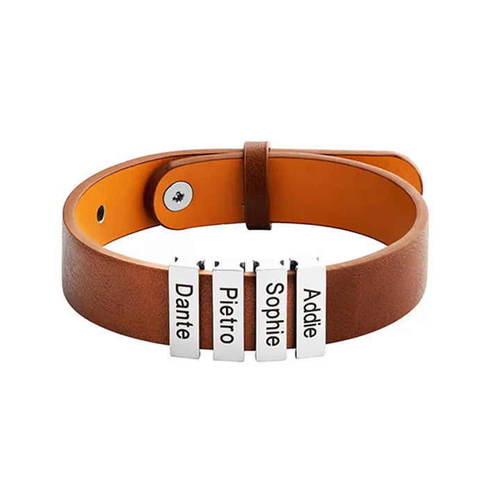 Lederamband mit Namenbeads - An meinen Mann