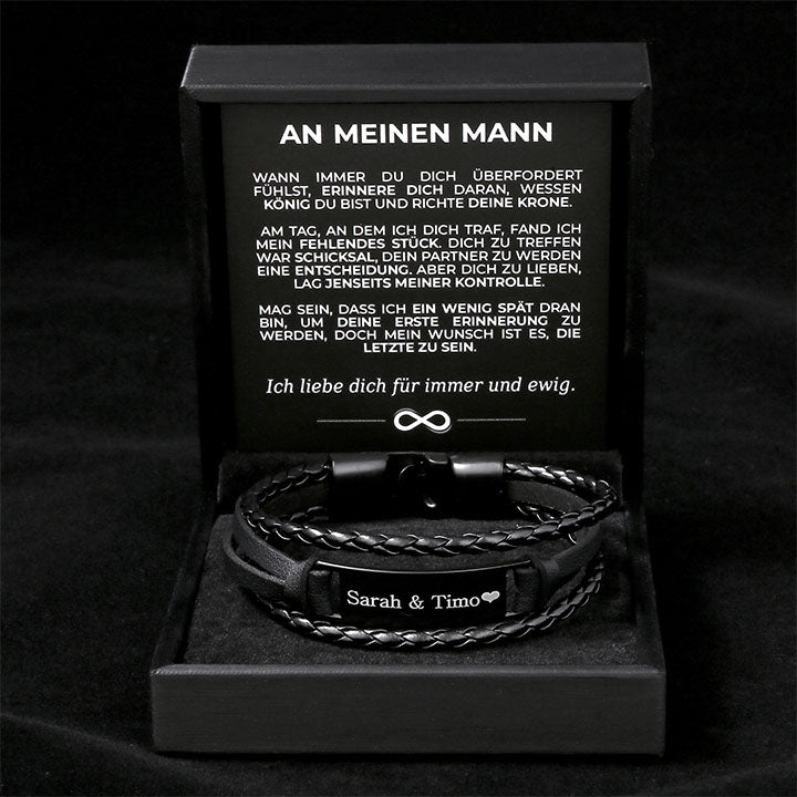 Personalisiertes Armband mit Ankerverschluss - An meinen Mann