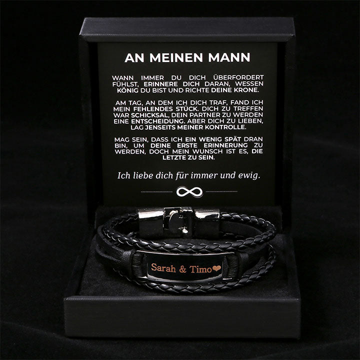 Personalisiertes Armband mit Ankerverschluss - An meinen Mann