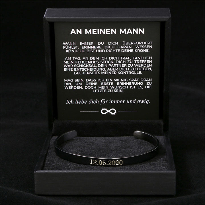 Personalisiertes Männer Armreif - "An meinen Mann"