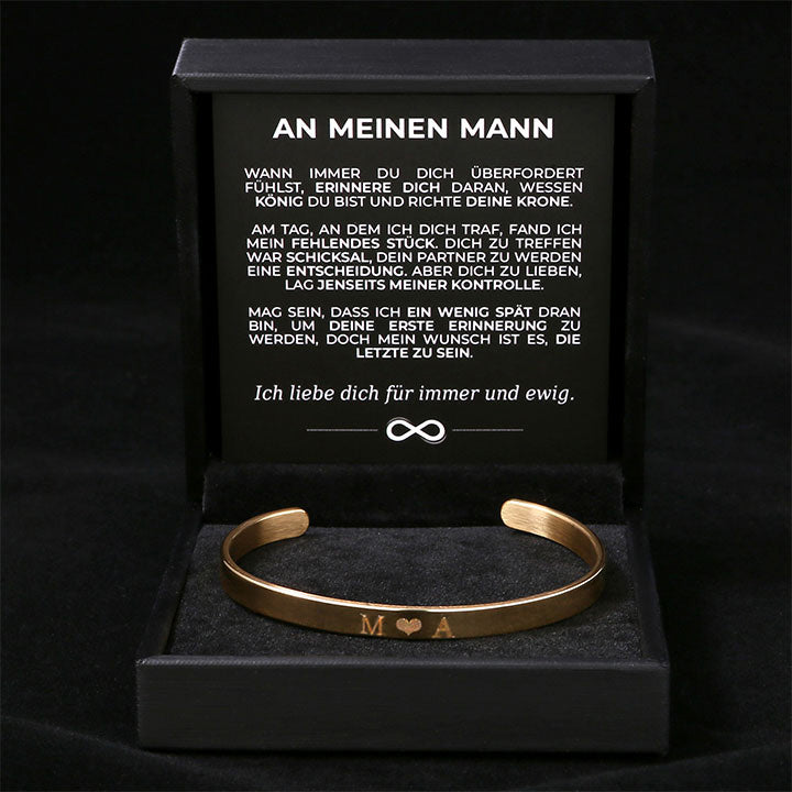 Personalisiertes Männer Armreif - "An meinen Mann"