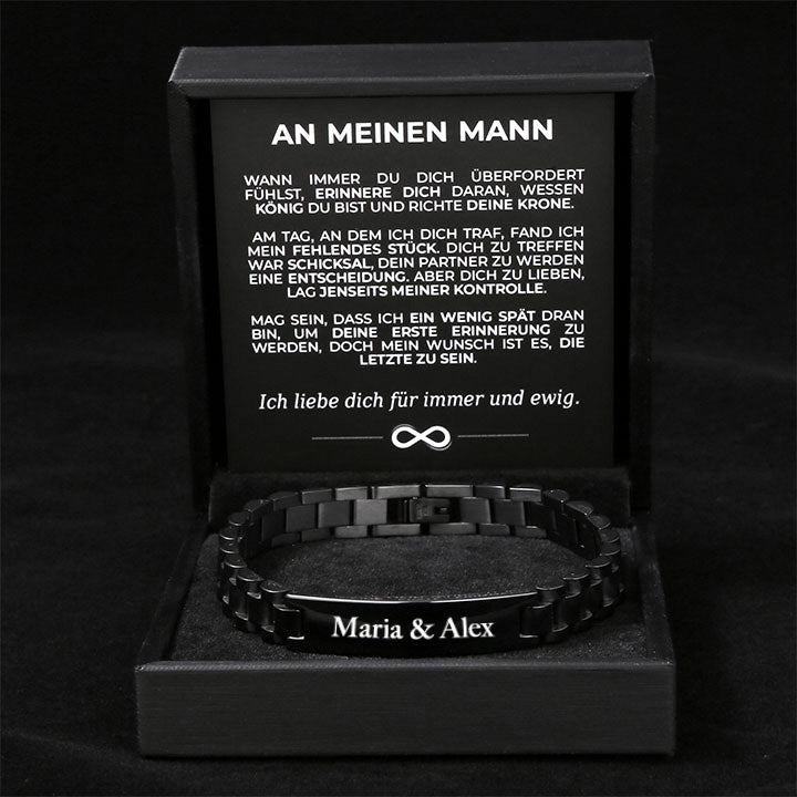 Personalisiertes Gliederarmband Armband - "An meinen Mann"