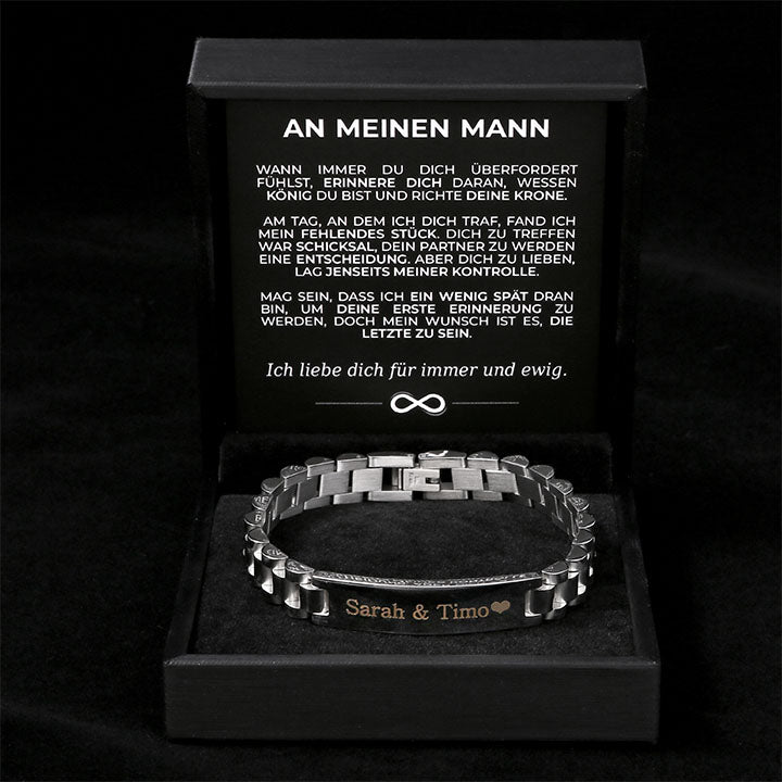 Personalisiertes Gliederarmband Armband - "An meinen Mann"