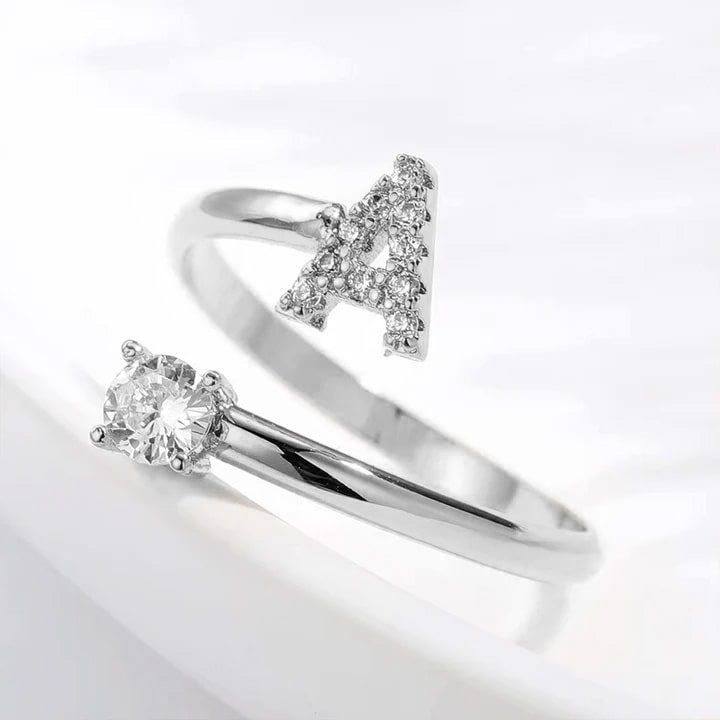 Zirkonia Buchstaben Ring