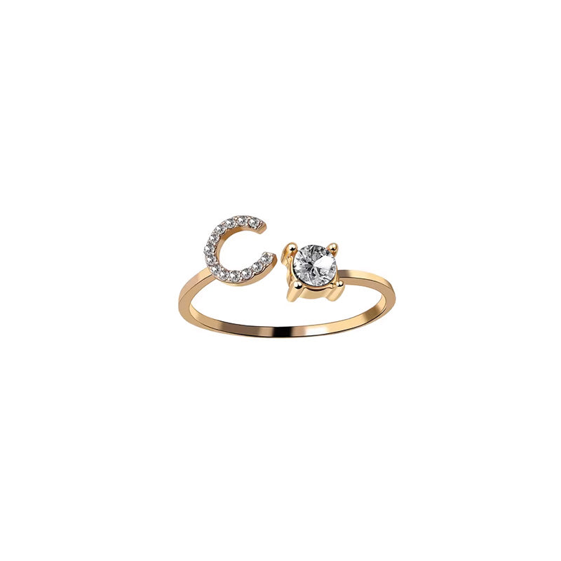 Zirkonia Buchstaben Ring