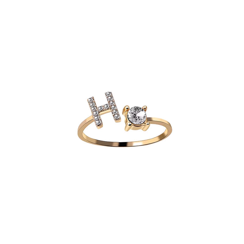 Zirkonia Buchstaben Ring