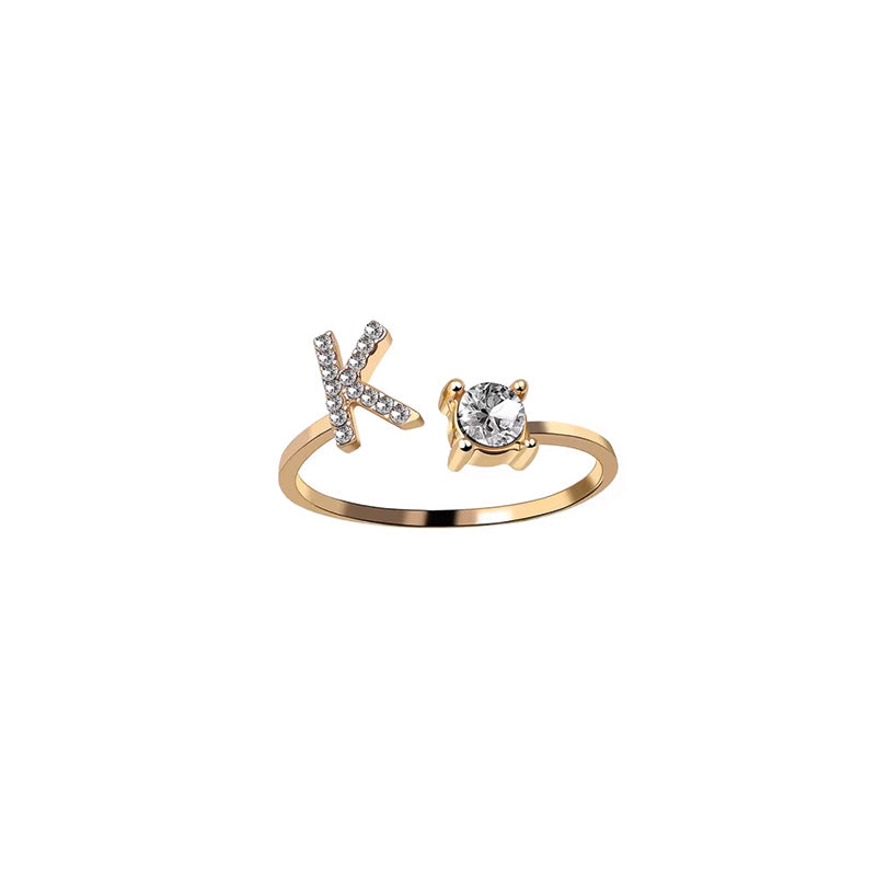 Zirkonia Buchstaben Ring