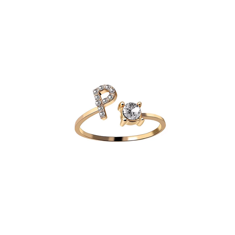 Zirkonia Buchstaben Ring