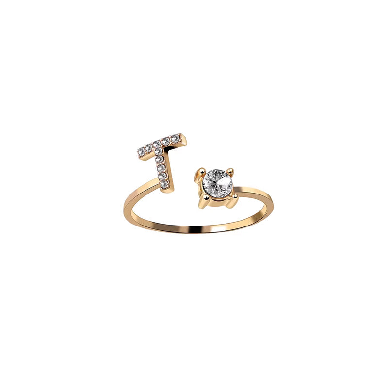 Zirkonia Buchstaben Ring