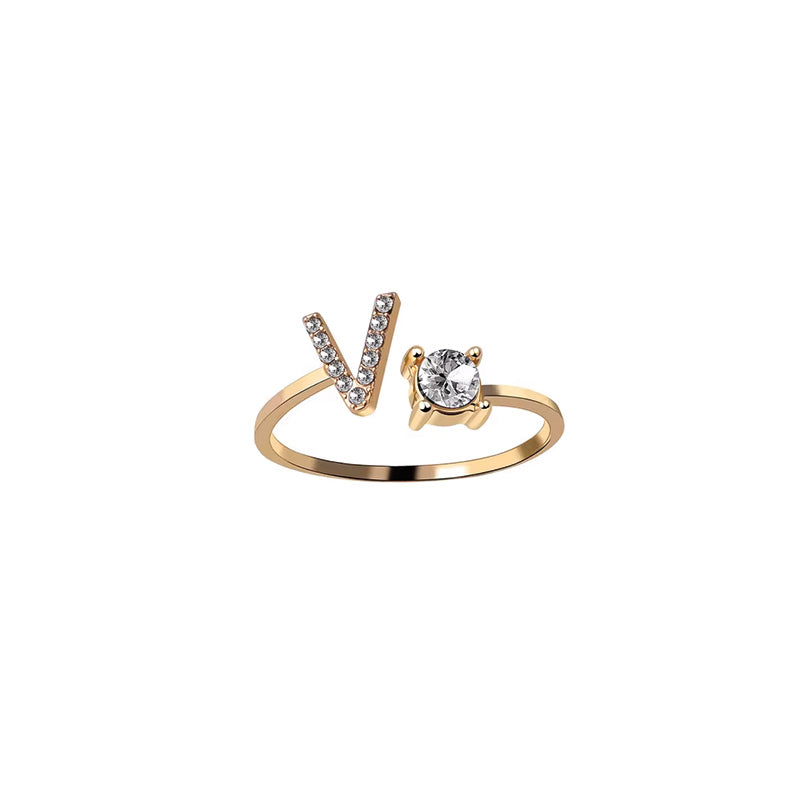 Zirkonia Buchstaben Ring