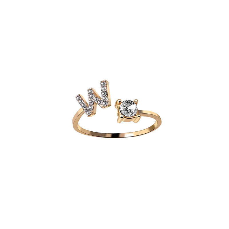 Zirkonia Buchstaben Ring
