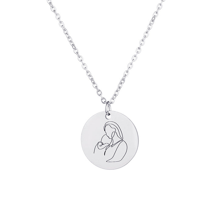 Halskette mit One Line Art Gravur