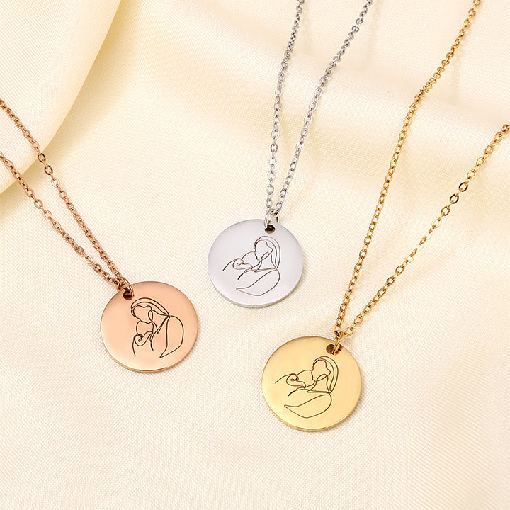 Halskette mit One Line Art Gravur