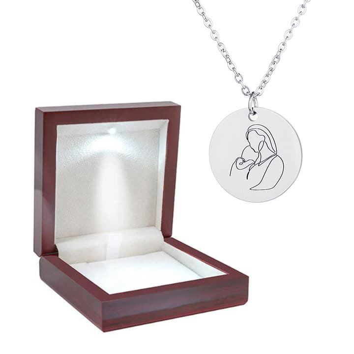 Halskette mit One Line Art Gravur