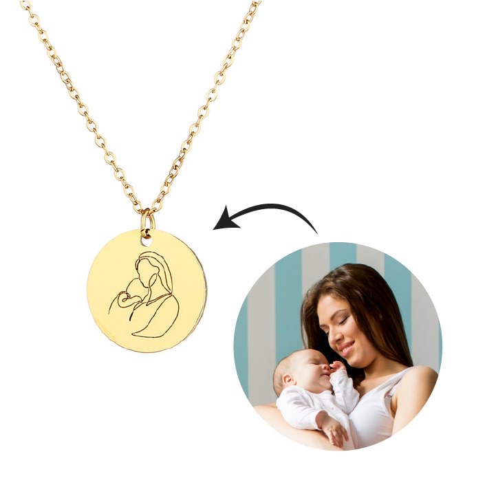 Halskette mit One Line Art Gravur