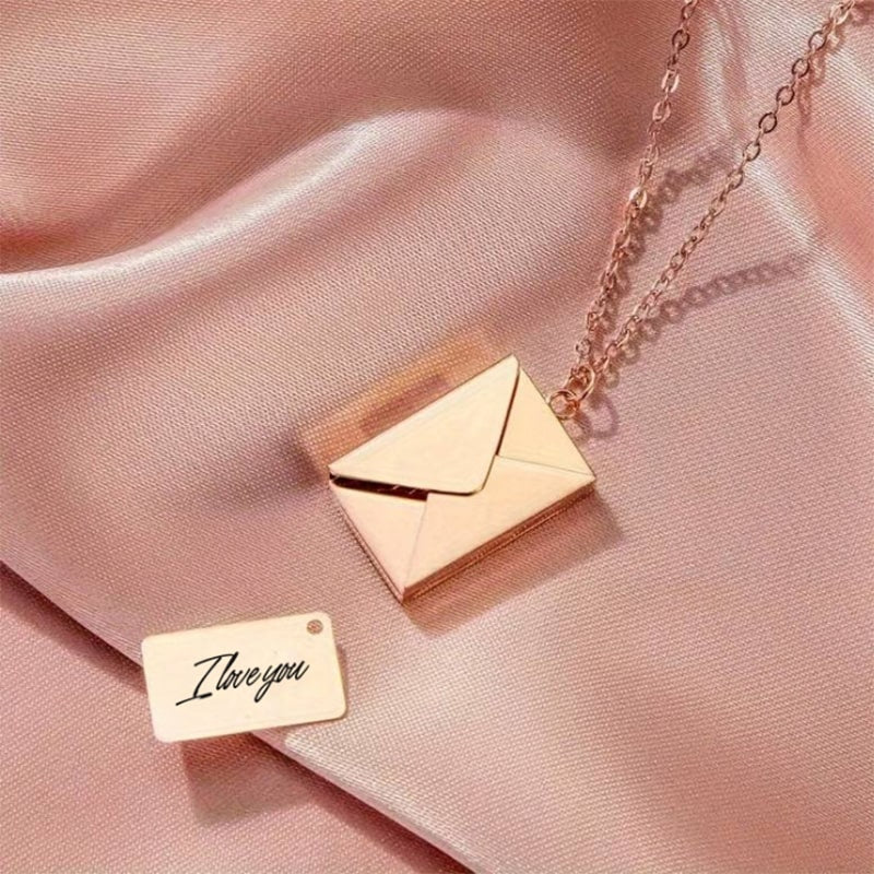 Liebesbrief Halskette mit personalisierter Nachricht oder Bild