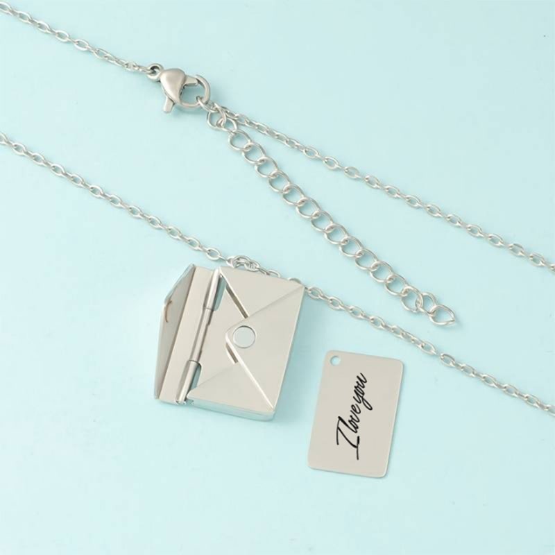 Liebesbrief Halskette mit personalisierter Nachricht oder Bild