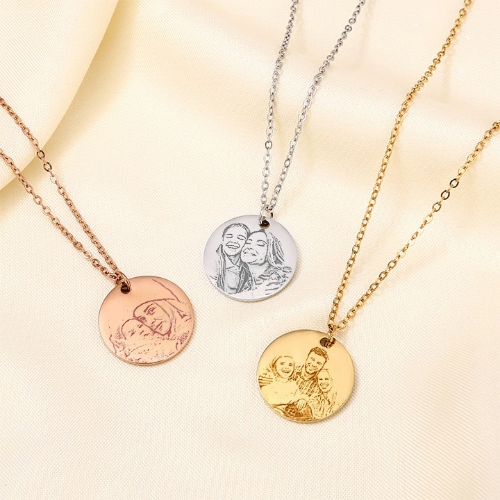 Personalisierte Foto-Gravur Halskette