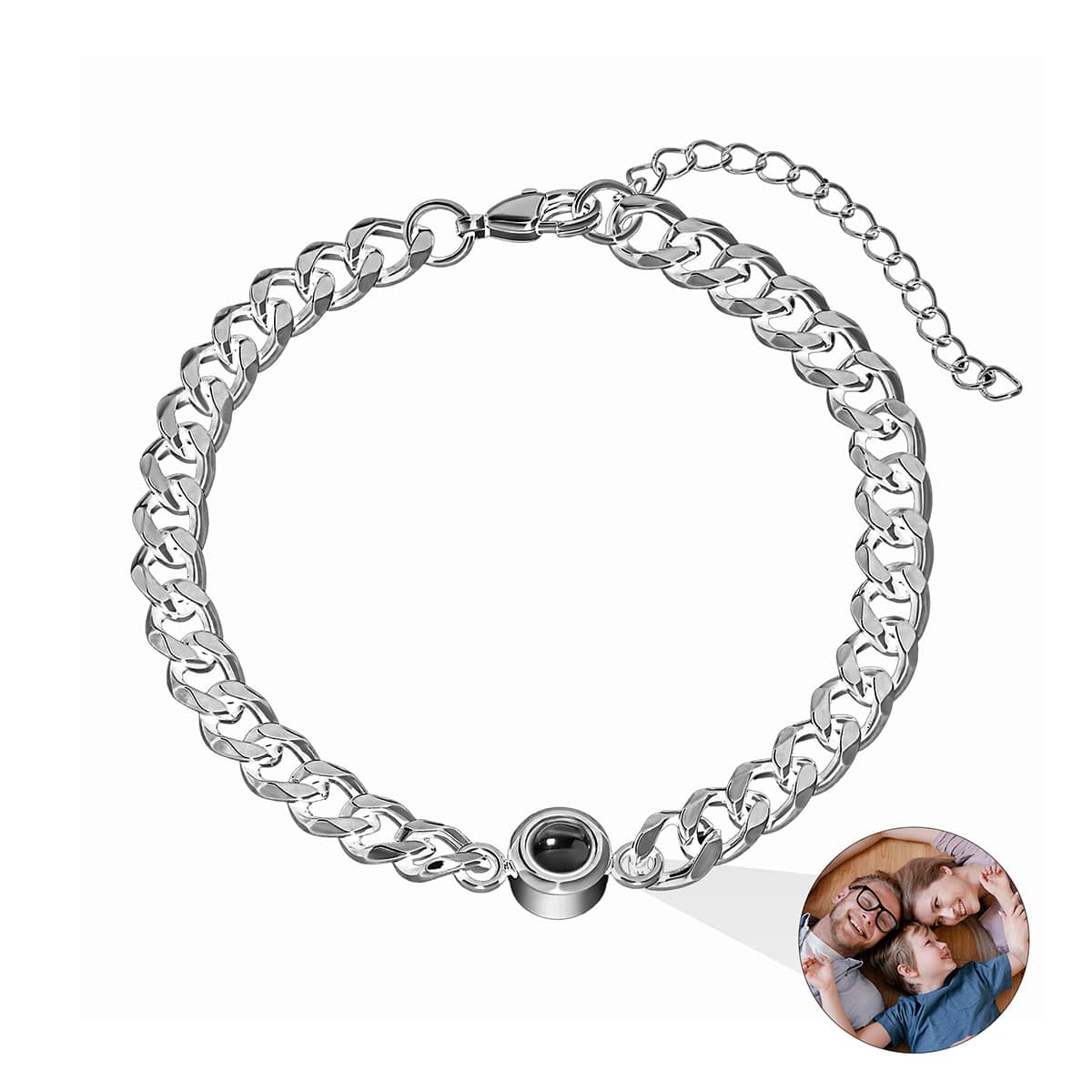 Fotoarmband mit eigenem Foto - Cuban Chain