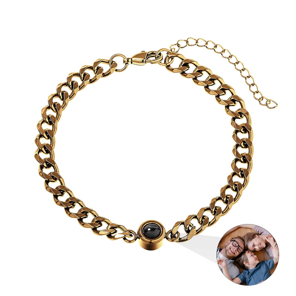 Fotoarmband mit eigenem Foto - Cuban Chain