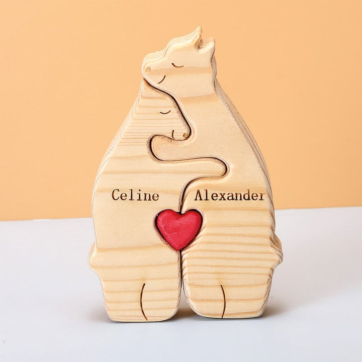 Personalisierte Familienbären aus Holz