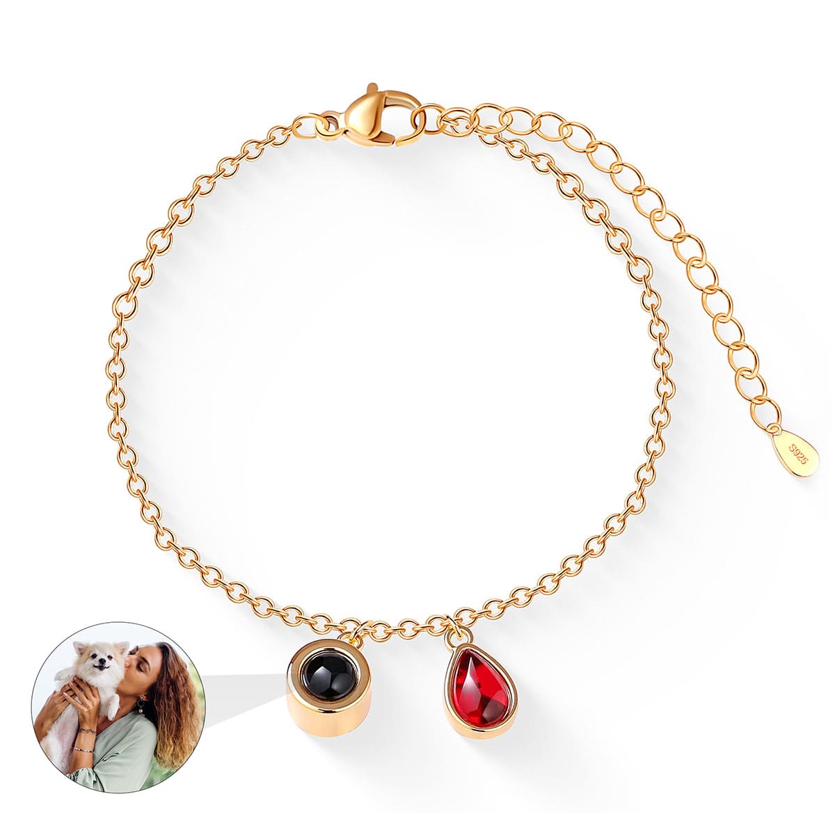 Fotoarmband mit eigenem Foto - Geburtsstein