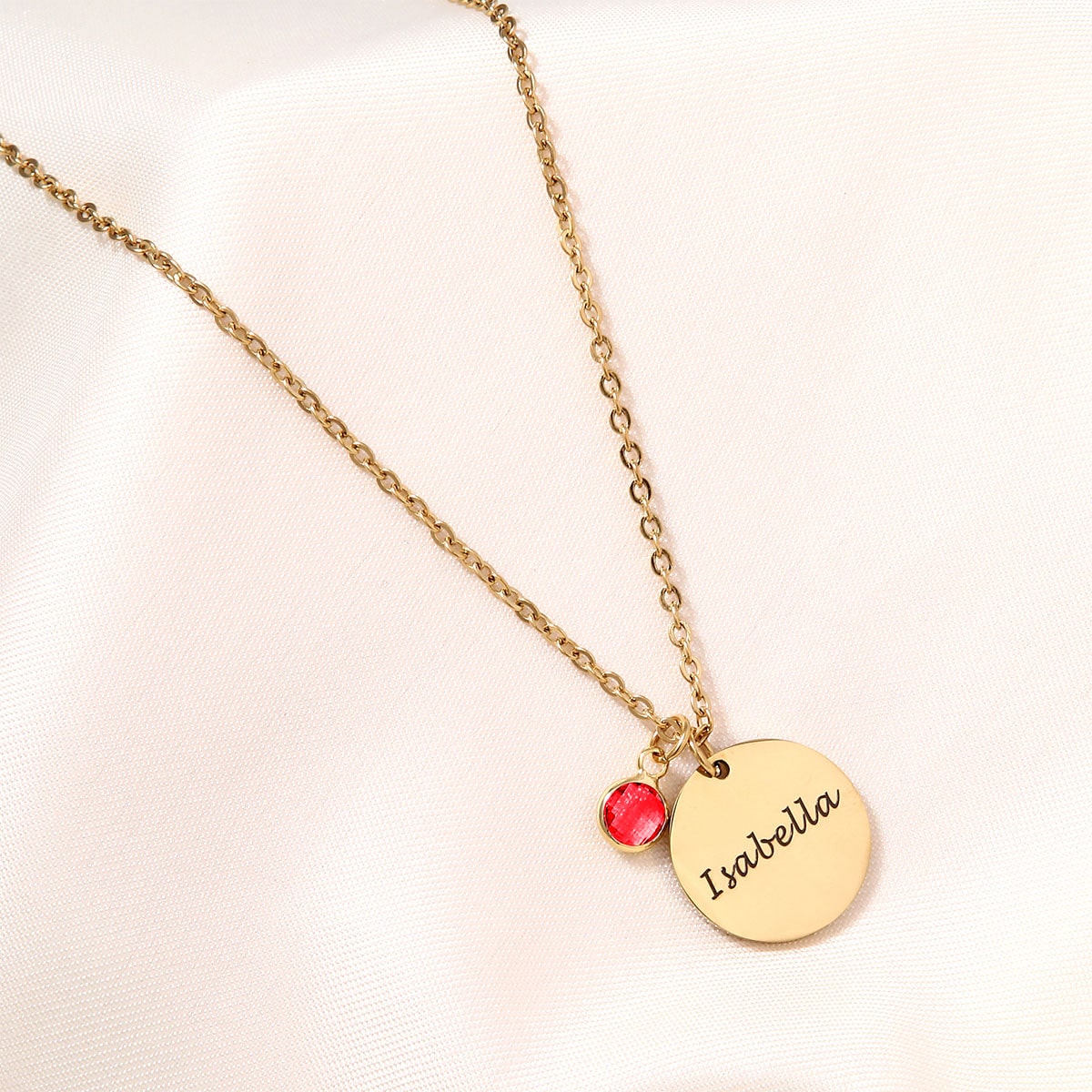 Individuelle Namenskette mit Geburtsstein