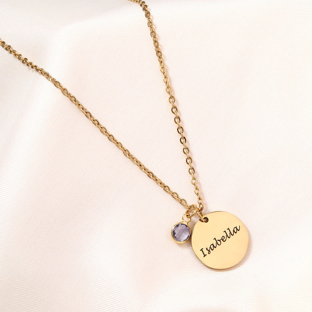 Individuelle Namenskette mit Geburtsstein