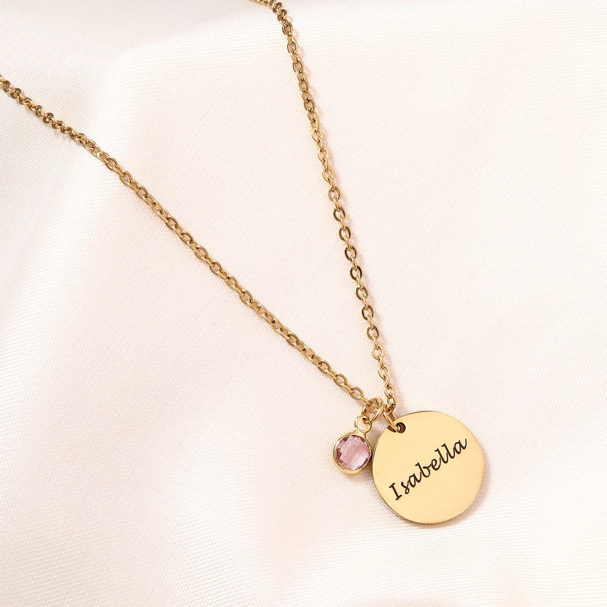 Individuelle Namenskette mit Geburtsstein