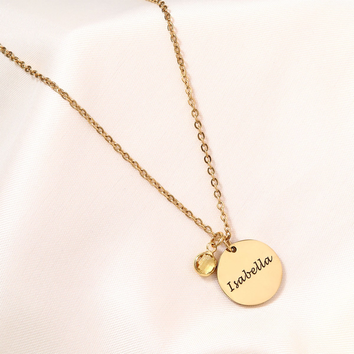 Individuelle Namenskette mit Geburtsstein