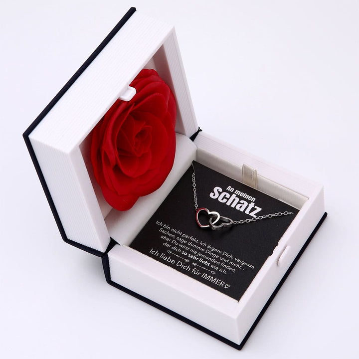 Buch Rosenbox mit Doppelherzkette