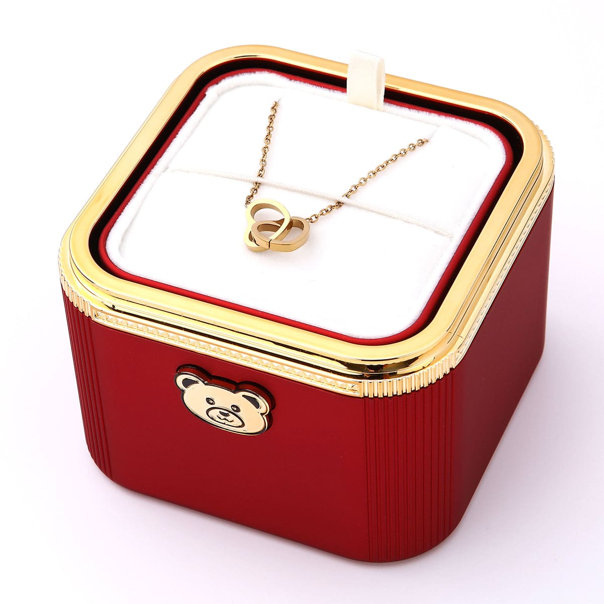 Klick-Rosenbox mit Doppelherzkette