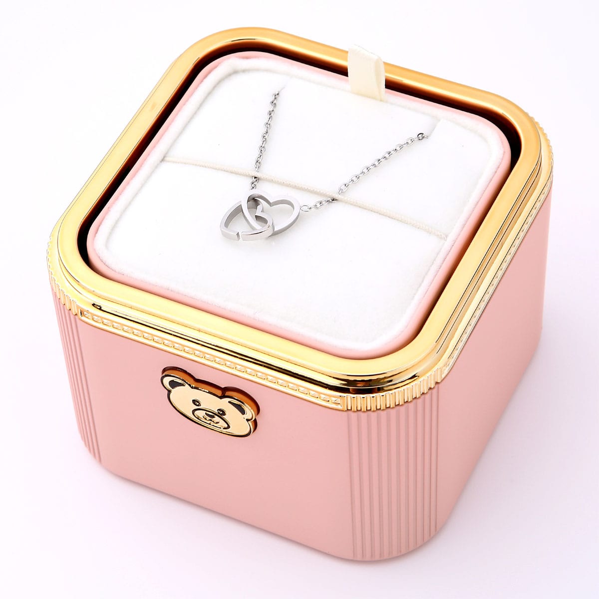 Klick-Rosenbox mit Doppelherzkette