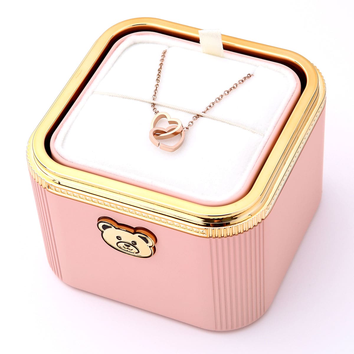 Klick-Rosenbox mit Doppelherzkette