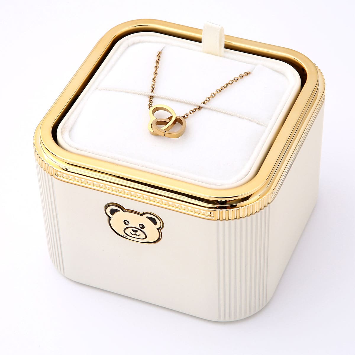 Klick-Rosenbox mit Doppelherzkette