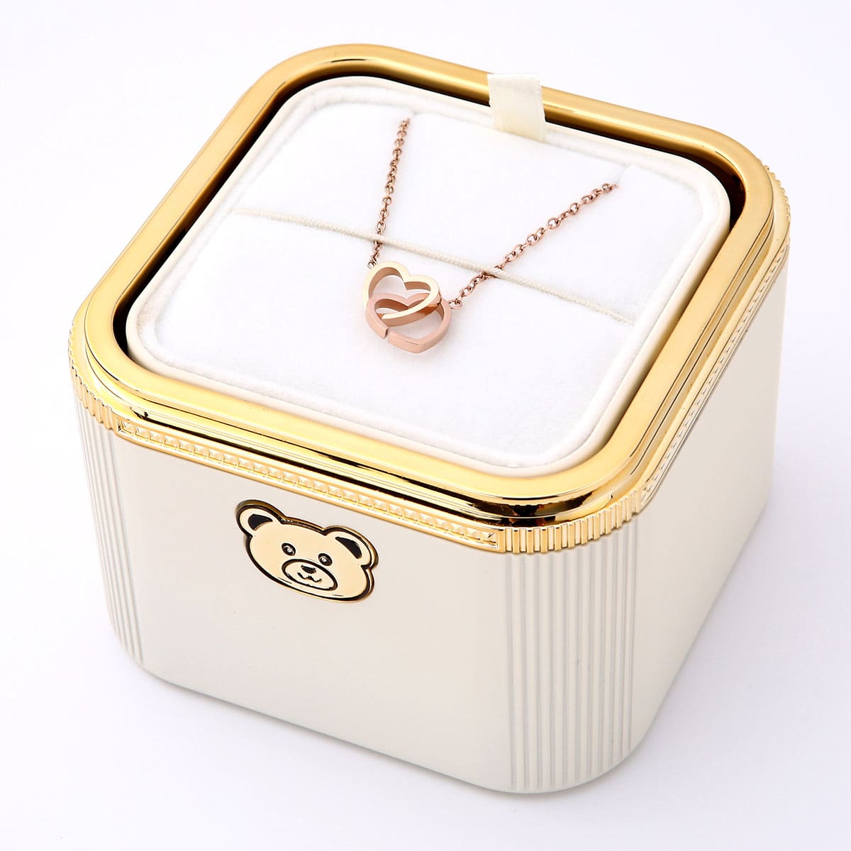 Klick-Rosenbox mit Doppelherzkette