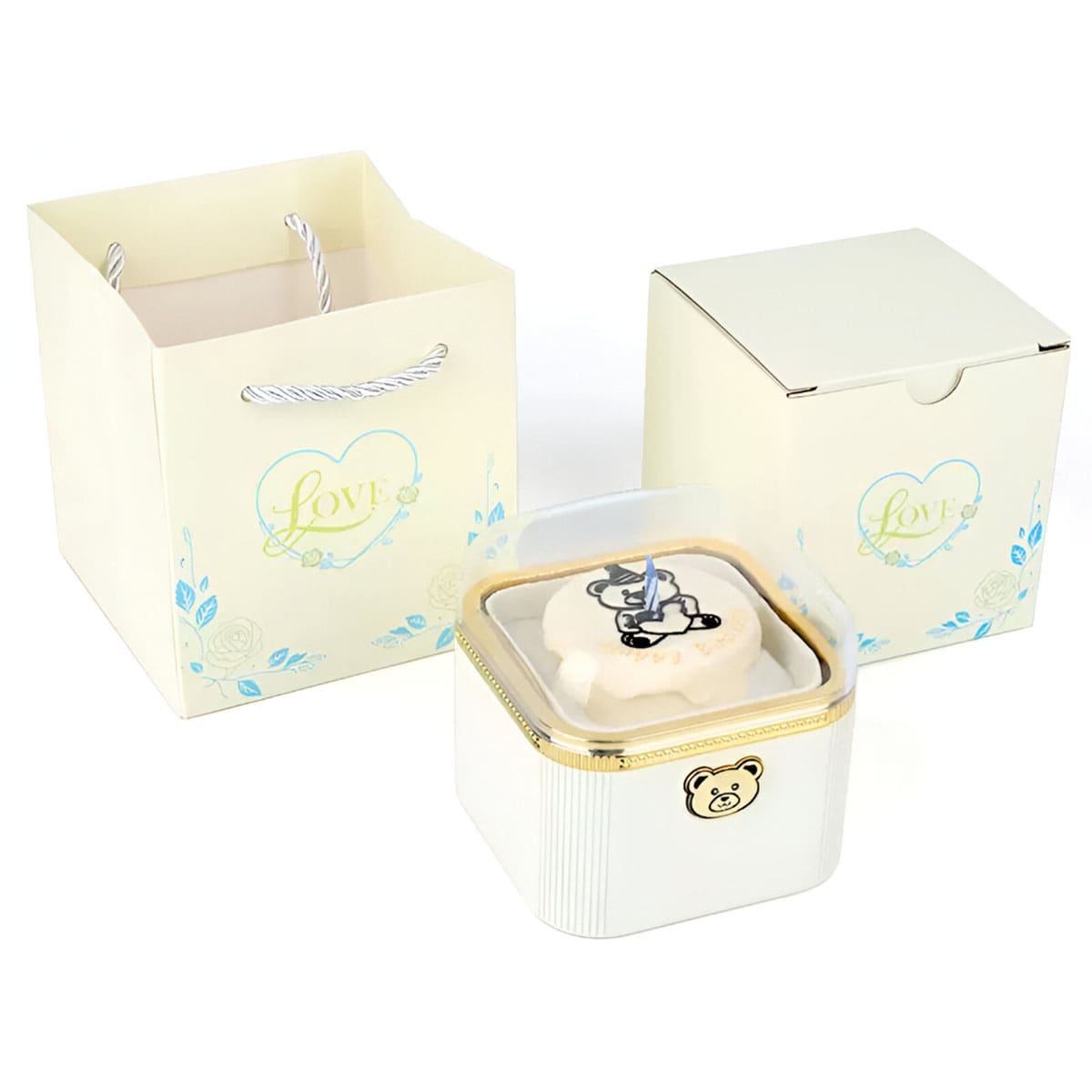 Überraschungs Geburtstags Box mit Doppelherzkette und Kerze