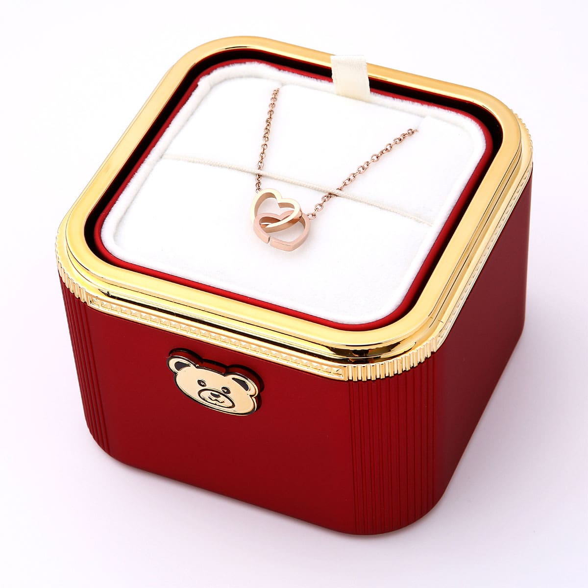 Überraschungs Geburtstags Box mit Doppelherzkette und Kerze