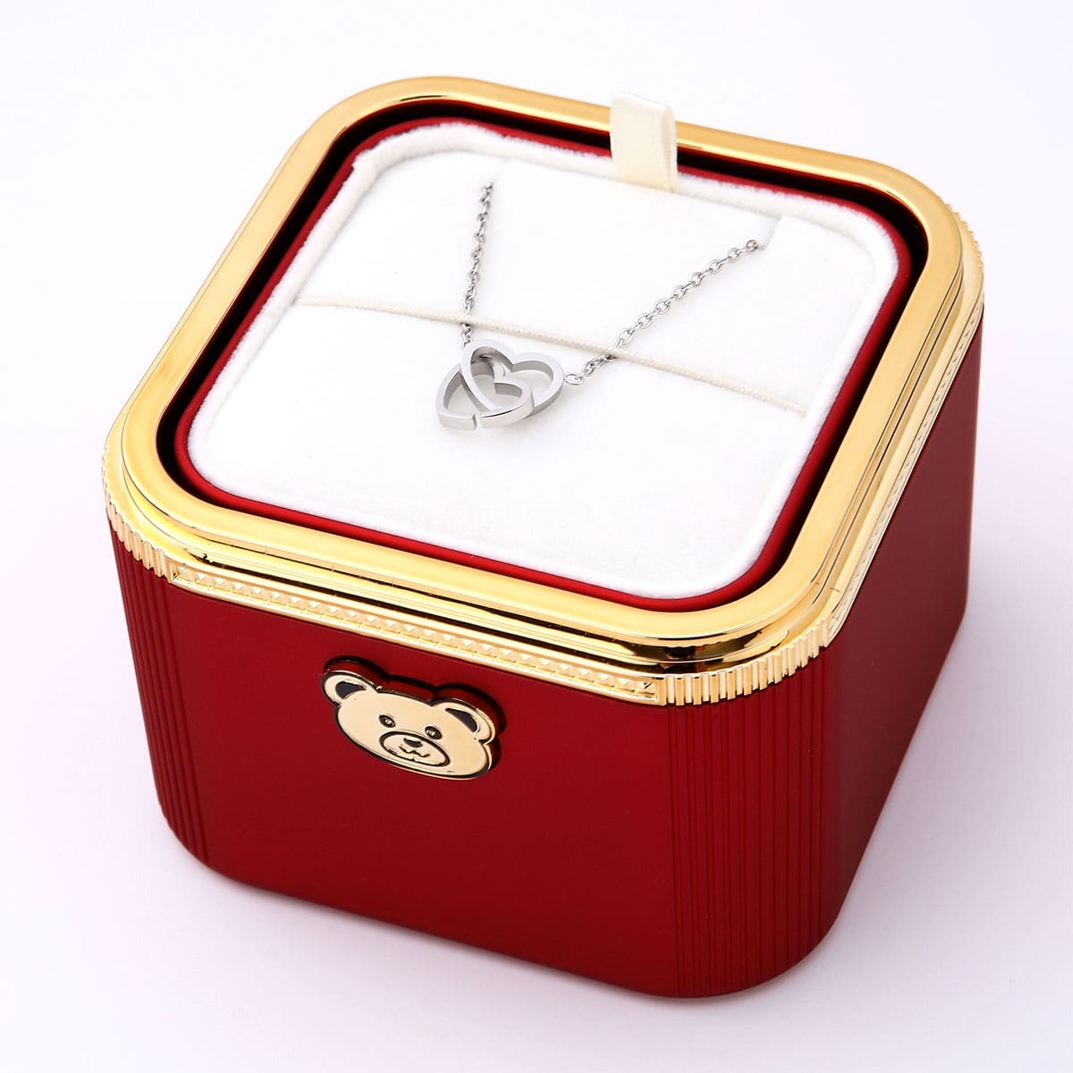 Überraschungs Geburtstags Box mit Doppelherzkette und Kerze